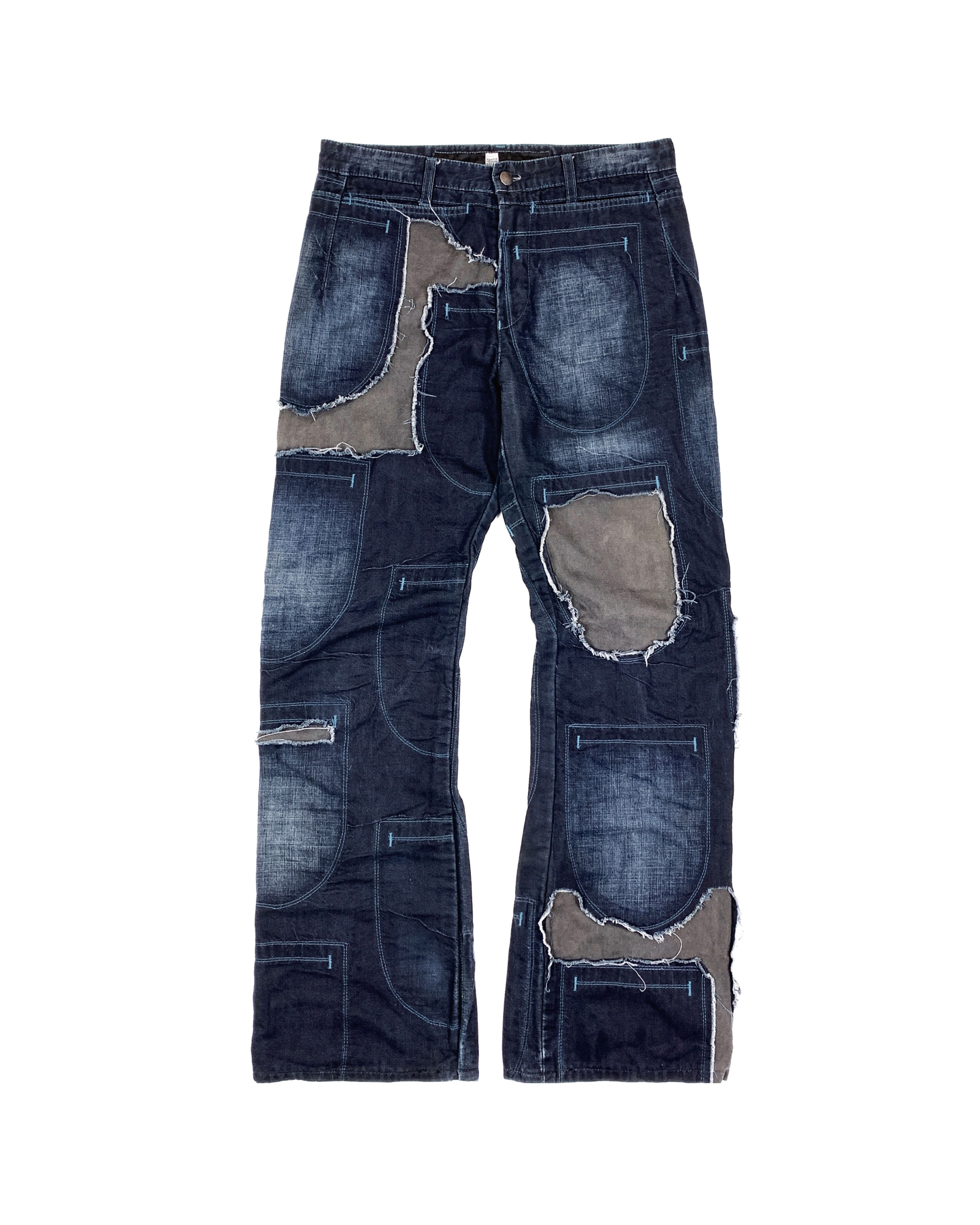Marithe + Francois Girbaud 90s patchwork denim pants