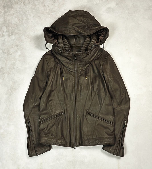 GOA BONO-HOODED GOATSKIN PANELLED JACKET | Barhaine Archive