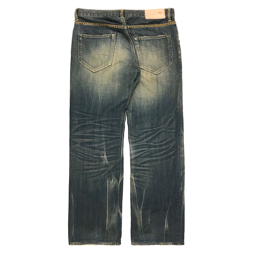 Thumbnail: Kiminori Morishita sand-washed studded jeans