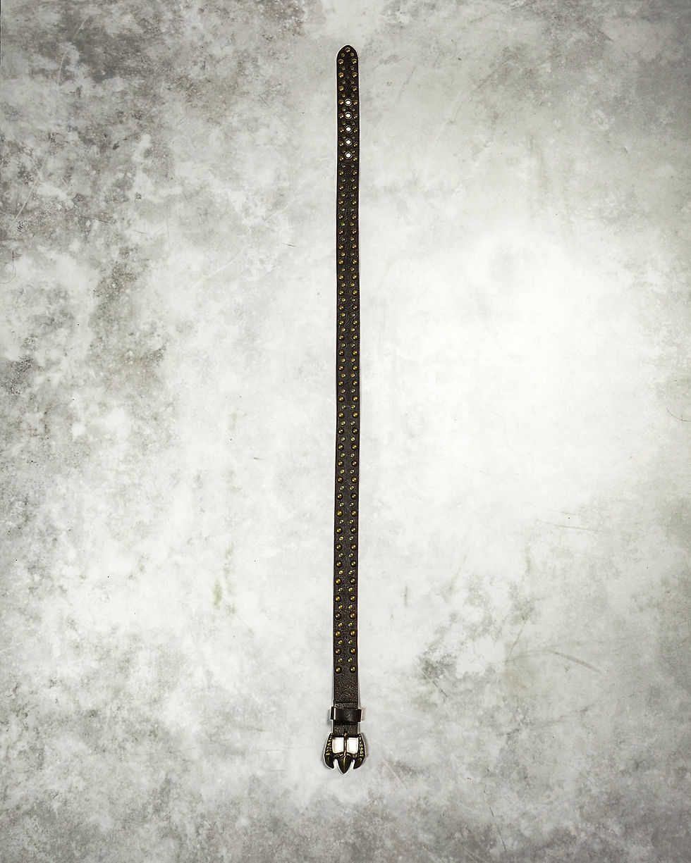 Thumbnail: ROBERTO CAVALLI STUDDED LEATHER CLAW BUCKLE BELT