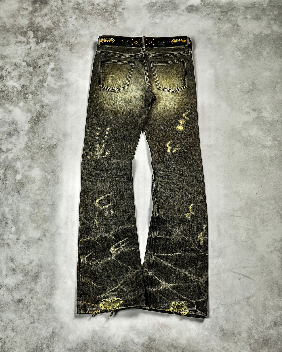 【mimiy11】RIP VAN WINKLE DUST JEANS Van Winkle Angst Trashed | Black Stonewash Jeans | Ksubi ++