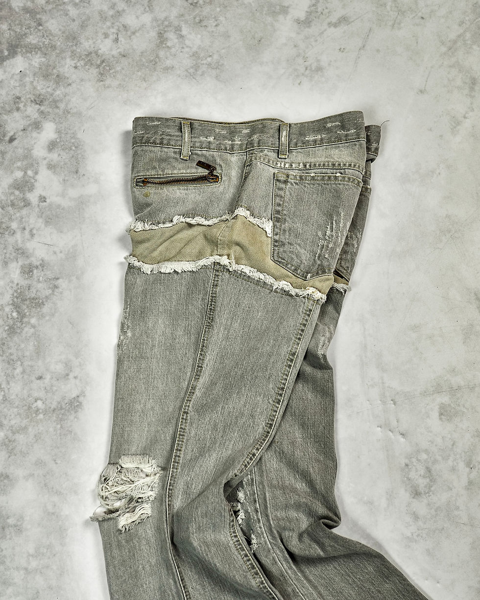 Thumbnail: ROBERTO CAVALLI SPLIT DECONSTRUCTED FLARED JEANS
