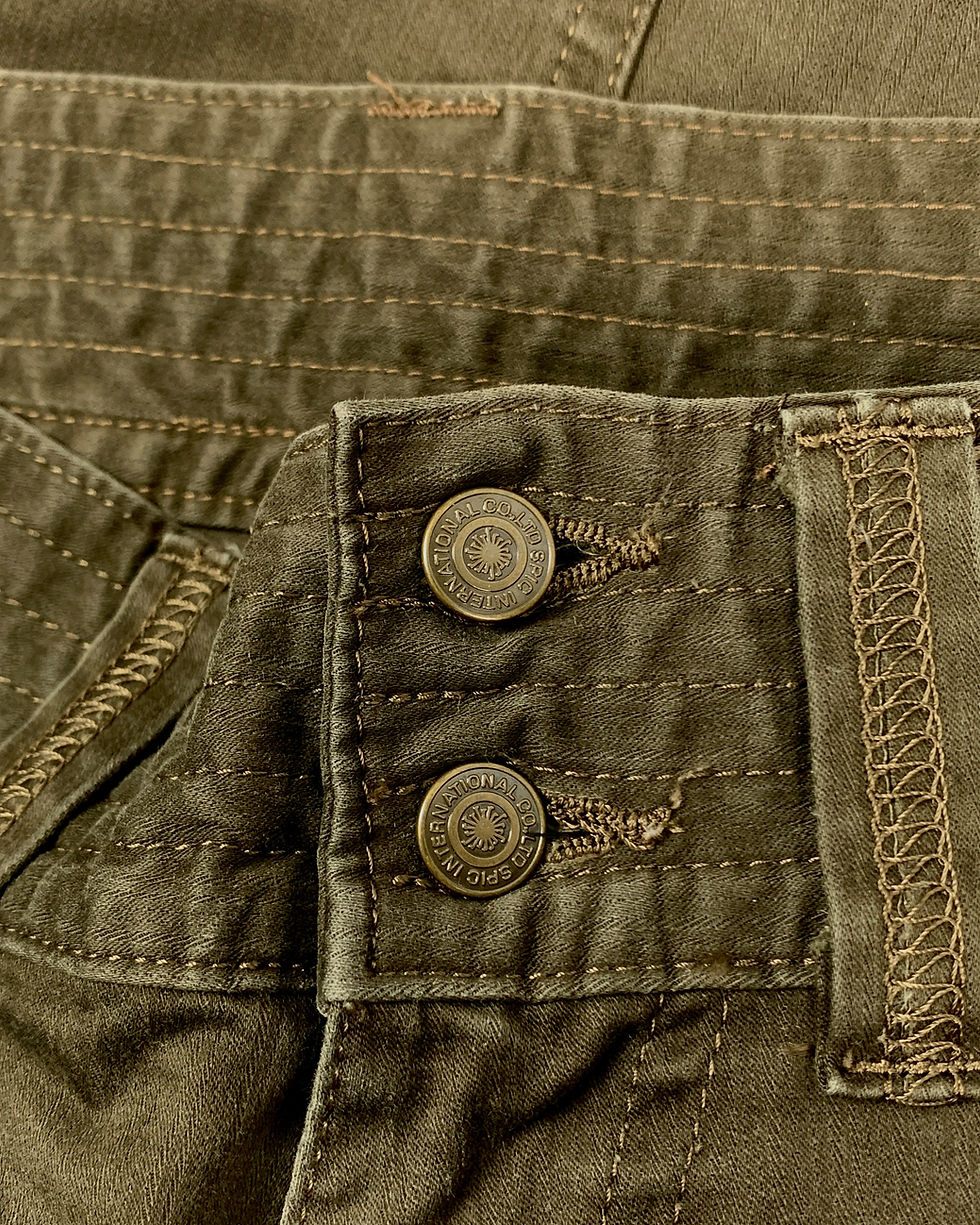 TORNADO MART FLARED COIN-POUCH CARGO PANTS | Barhaine Archive