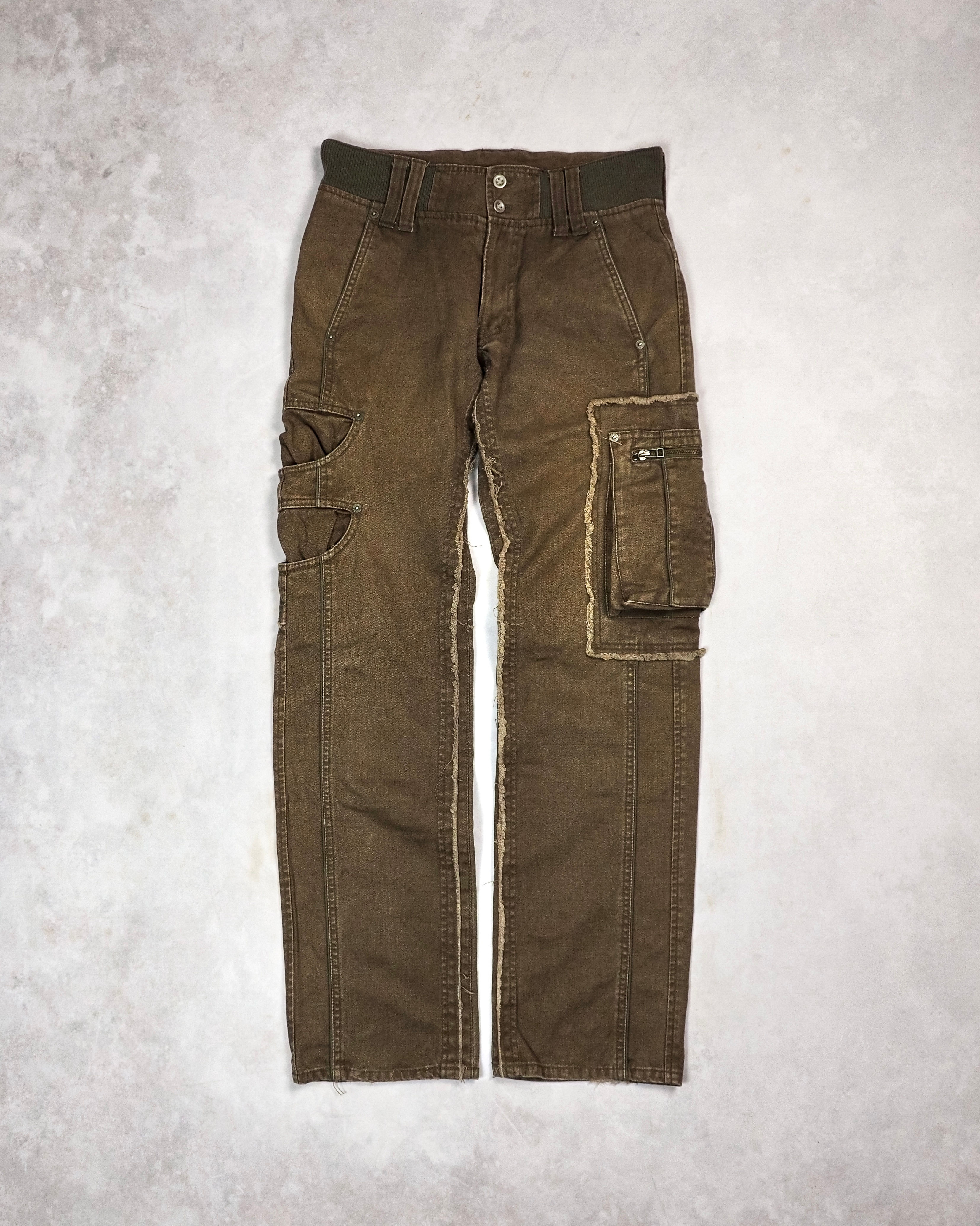 PPFM FRAYED SLASH-POCKET CARGO PANTS