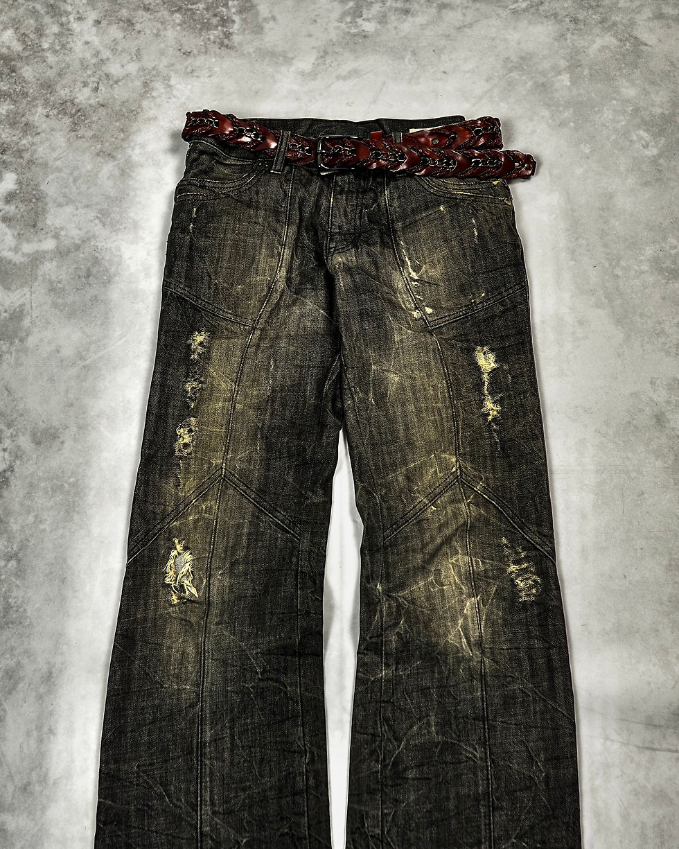 パンツ semantic design destroyed skinny denim Semantic Design 00s Flared Denim – firstfinal