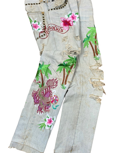 【DOLCE&GABBANA】サテンパンツ Dolce & Gabbana Women SS2001 Suede Fringed Embellished Pants