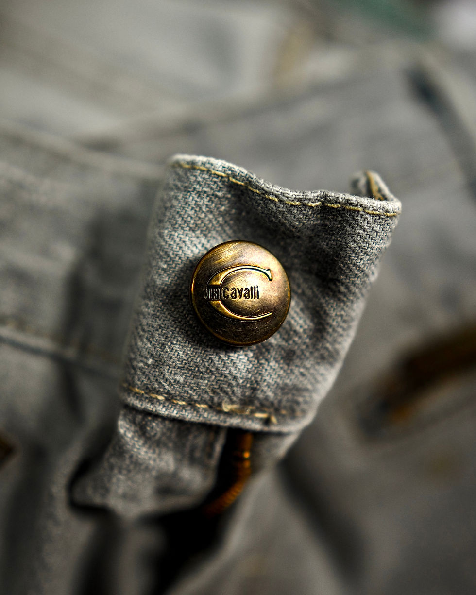 Thumbnail: ROBERTO CAVALLI SPLIT DECONSTRUCTED FLARED JEANS