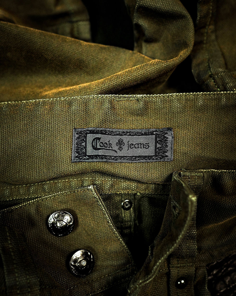 Thumbnail: COOK JEANS DETACHABLE LEATHER POCKET BOOTCUT CANVAS PANTS