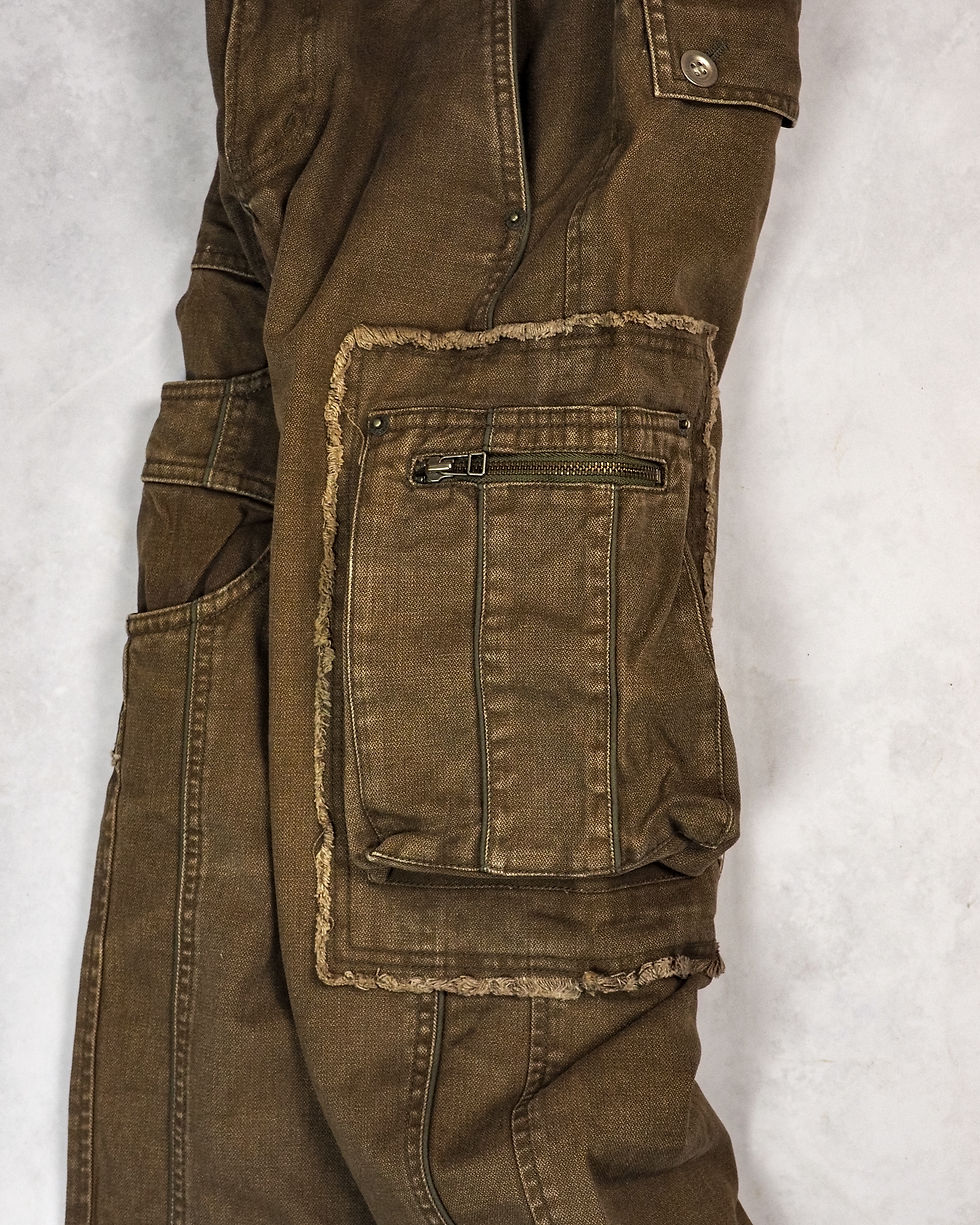 Thumbnail: PPFM FRAYED SLASH-POCKET CARGO PANTS