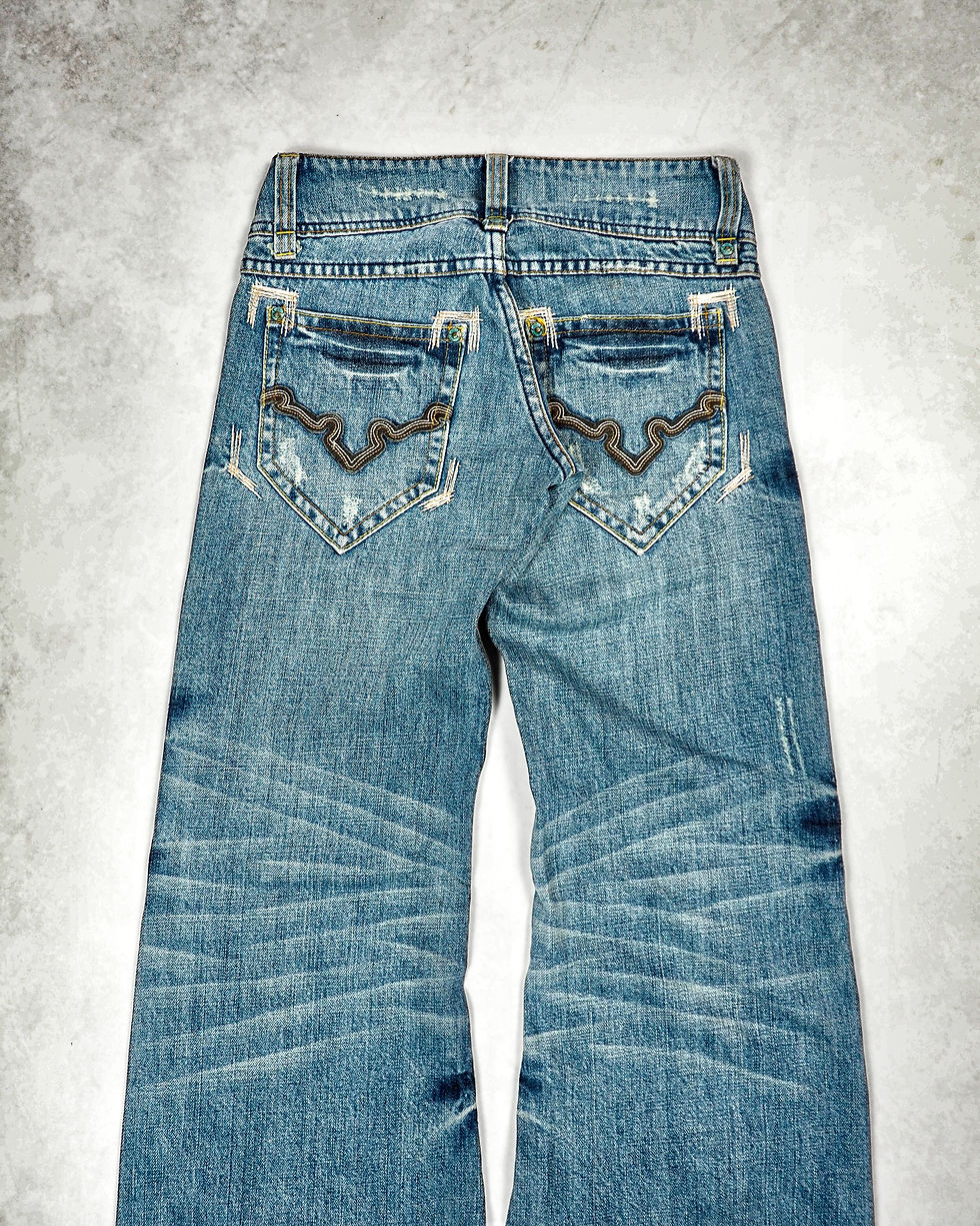 Thumbnail: COOK JEANS STONE-WASHED FLARED JEANS