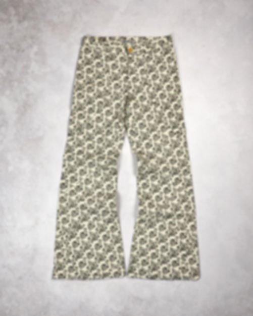 ISSEY MIYAKE SS03 SPIRAL-PANELLED FLORAL PANTS