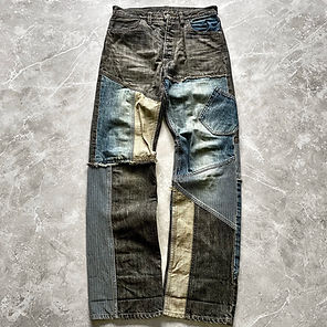 Archive Lounge Lizard crashed denim 00s Archive denim jeans -