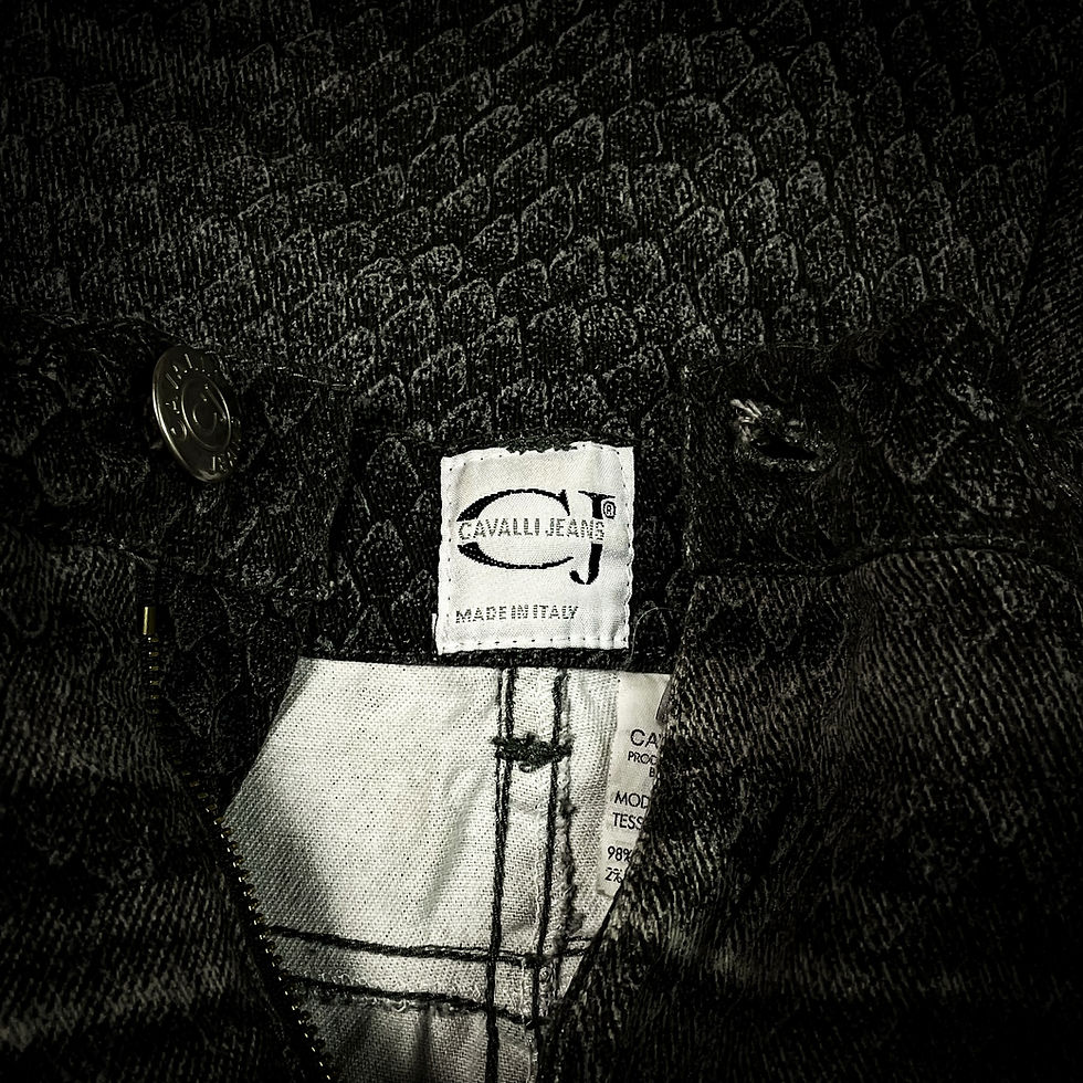 Thumbnail: ROBERTO CAVALLI 90S WHISKERED SNAKESKIN JEANS
