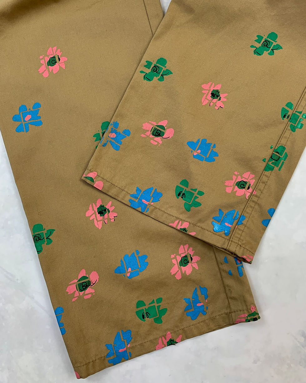 COMME DES GARCONS HOMME PLUS SS02 FLOWER PRINT PANTS