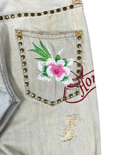 【DOLCE&GABBANA】サテンパンツ Dolce & Gabbana SS05 Honolulu embroidered studded jeans