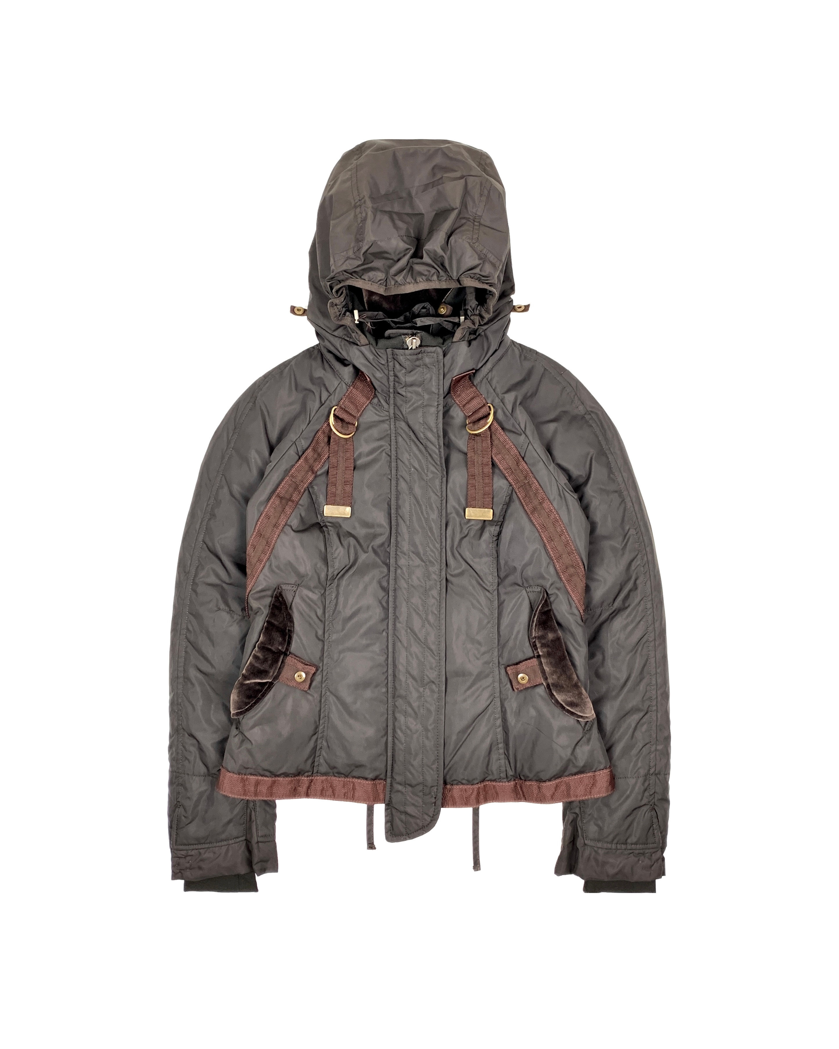 Marithe + Francois Girbaud hooded bondage down jacket