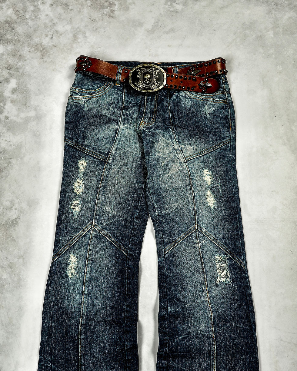 Semantic Design Stretch Denim Skinny Jeans with Distressed Knees