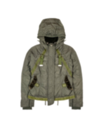 Marithé + François Girbaud hooded bondage down jacket