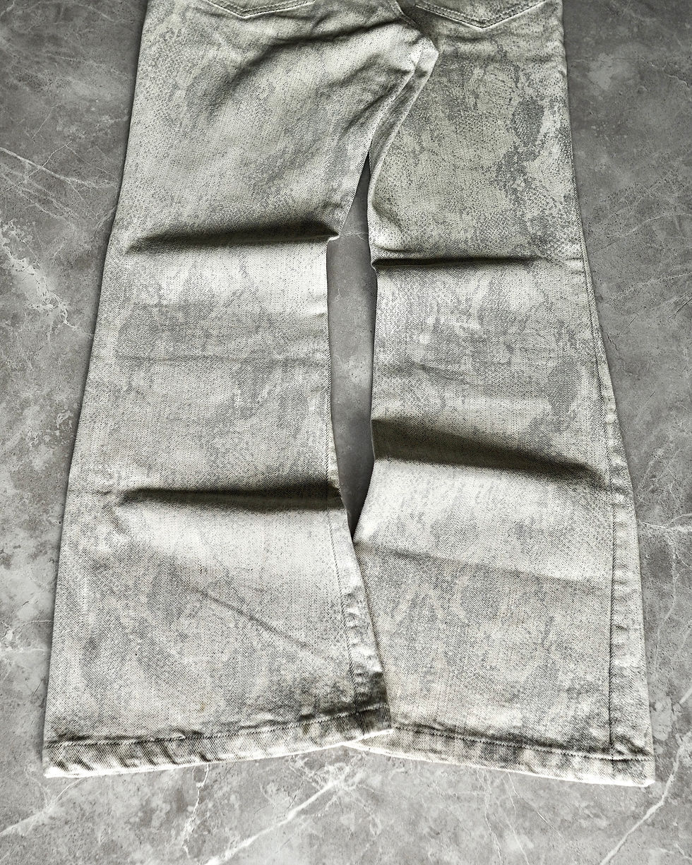 Thumbnail: TORNADO MART JACQUARD SNAKESKIN FLARED JEANS