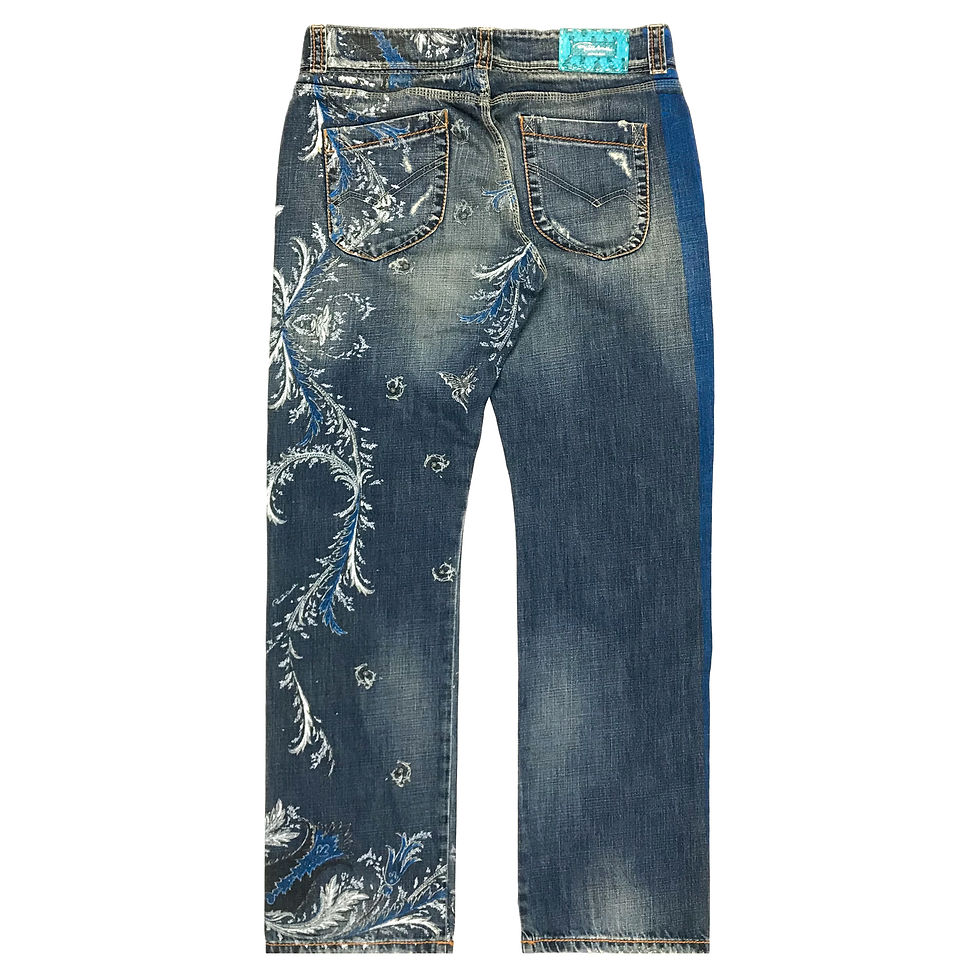 Thumbnail: Roberto Cavalli baroque print jeans