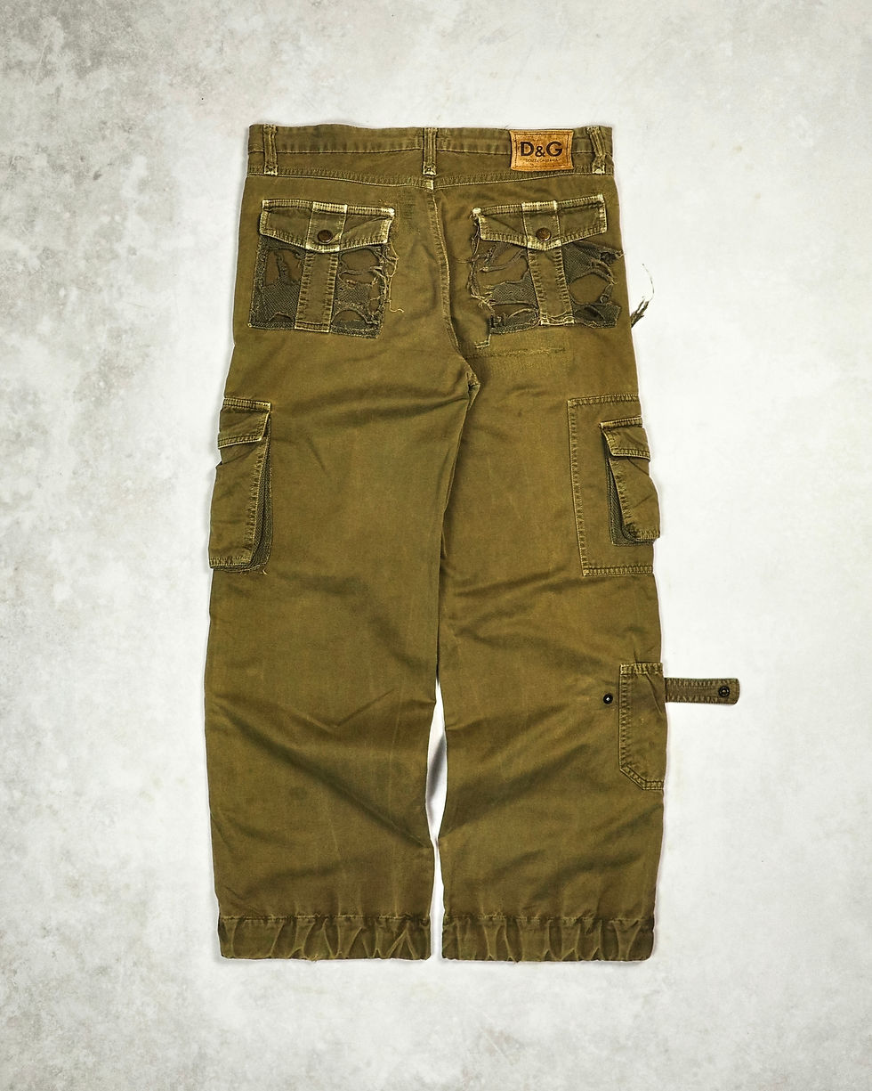 Thumbnail: DOLCE & GABBANA SS03 THRASHED REBEL CARGO PANTS