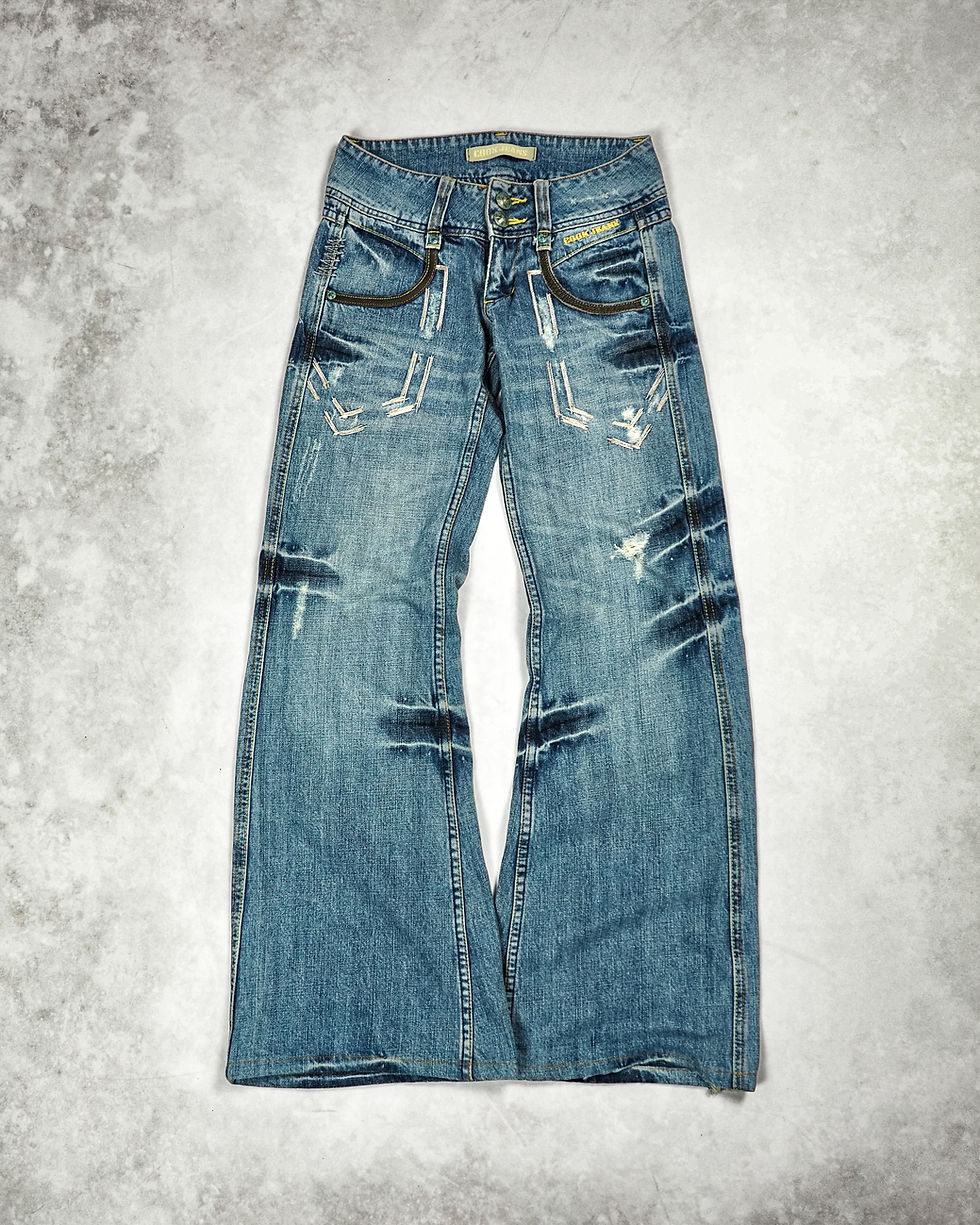 COOK JEANS STONE-WASHED FLARED JEANS