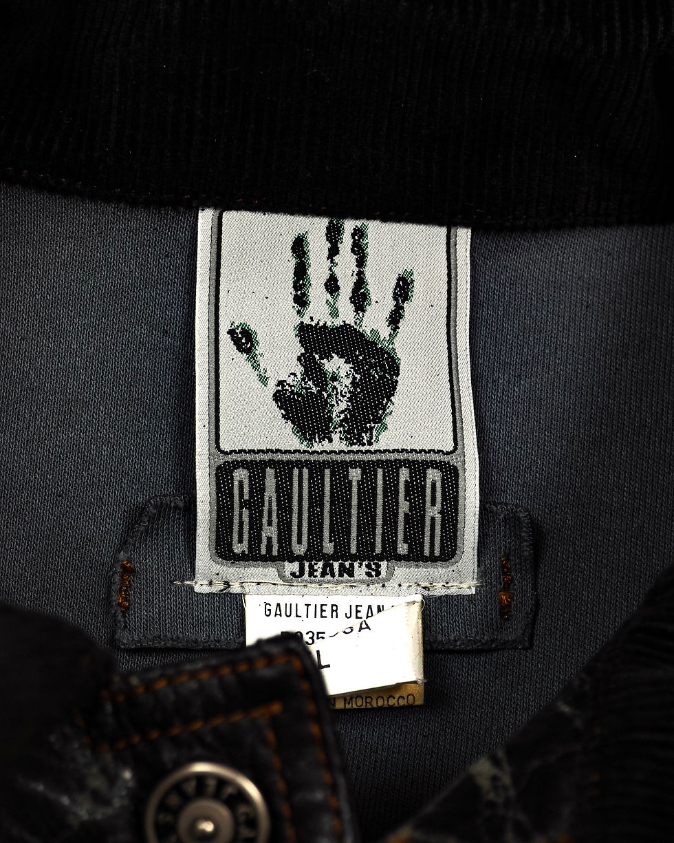 Thumbnail: JEAN PAUL GAULTIER FAUX CRACKED LEATHER JACKET