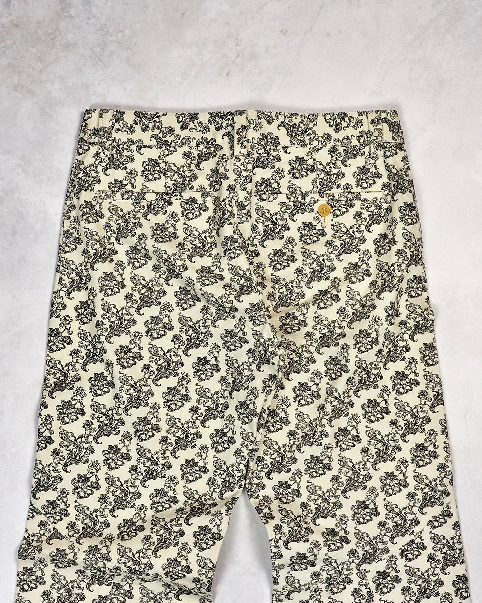ISSEY MIYAKE SS03 SPIRAL-PANELLED FLORAL PANTS | Barhaine