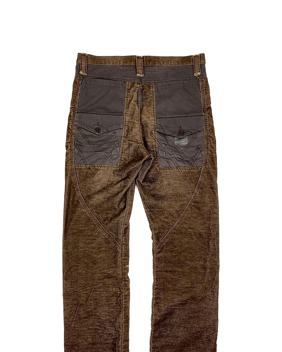 Thumbnail: Marithe + Francois Girbaud panelled corduroy cargo pants