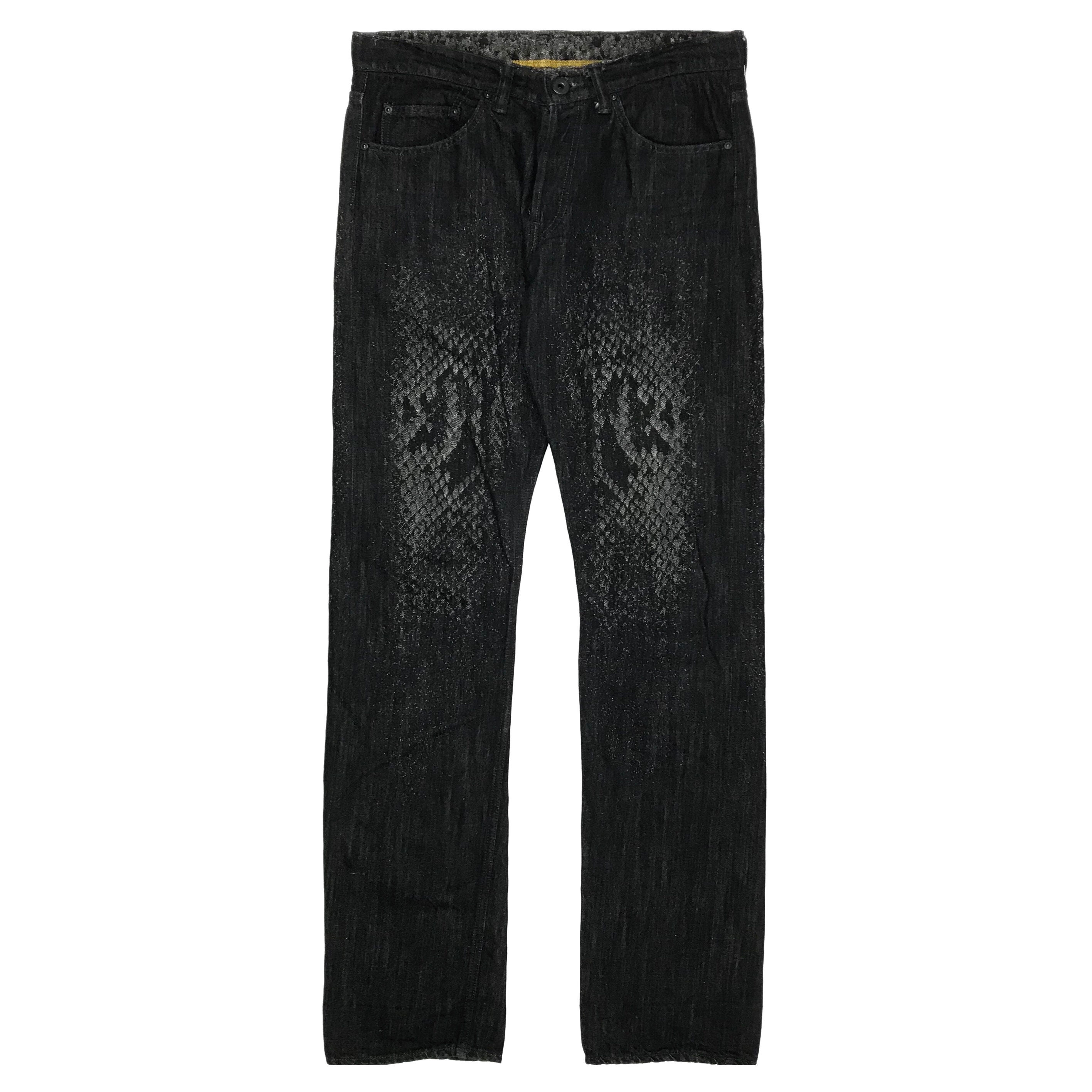 Issey Miyake A-Poc woven snakeskin jeans