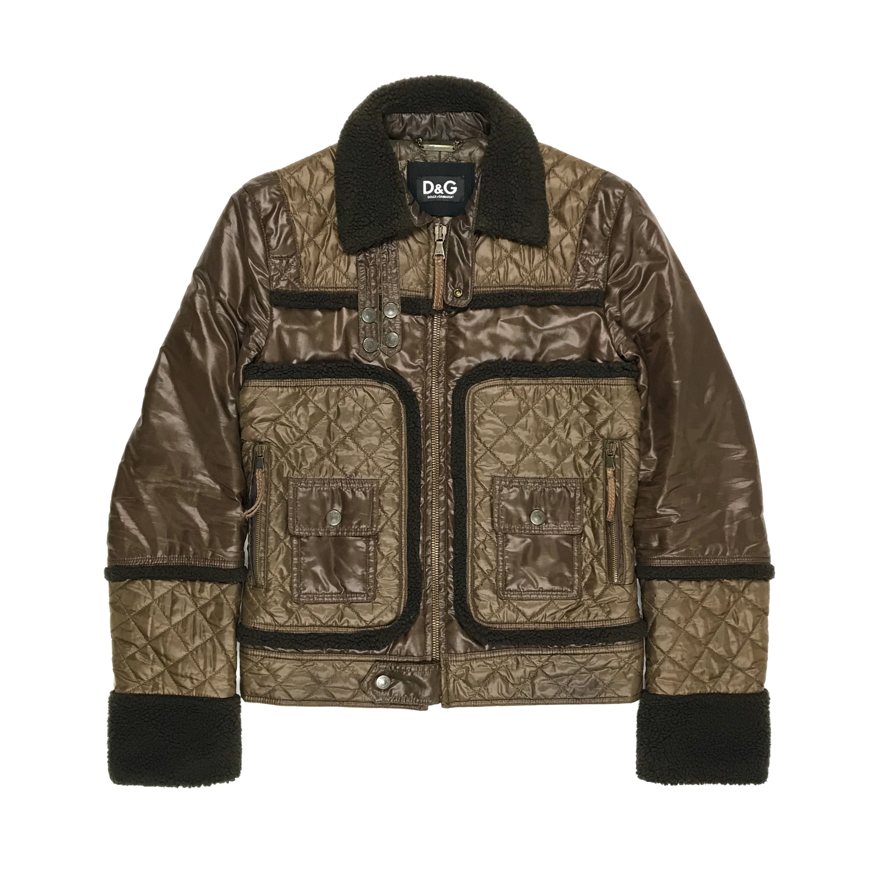 Dolce & Gabbana AW03 shearling cargo down jacket
