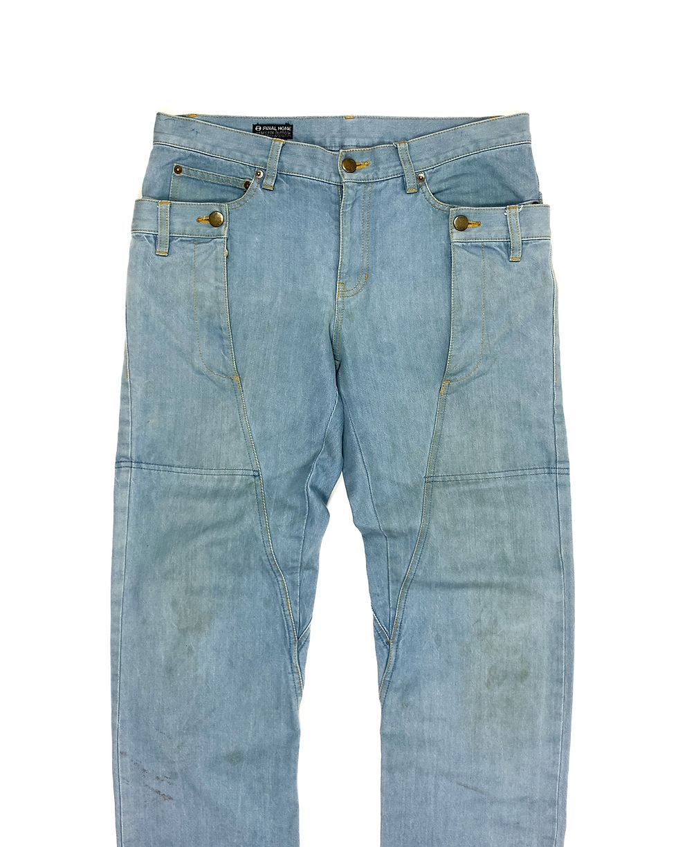 Thumbnail: FINAL HOME DETACHABLE DOUBLE-KNEE CARPENTER JEANS