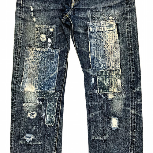 パンツ KAPITAL BORO DENIM PATCHWORK CHAPS PANTS Kapital Boro Denim Patchwork Chaps Pants Size 3 Men's Unique