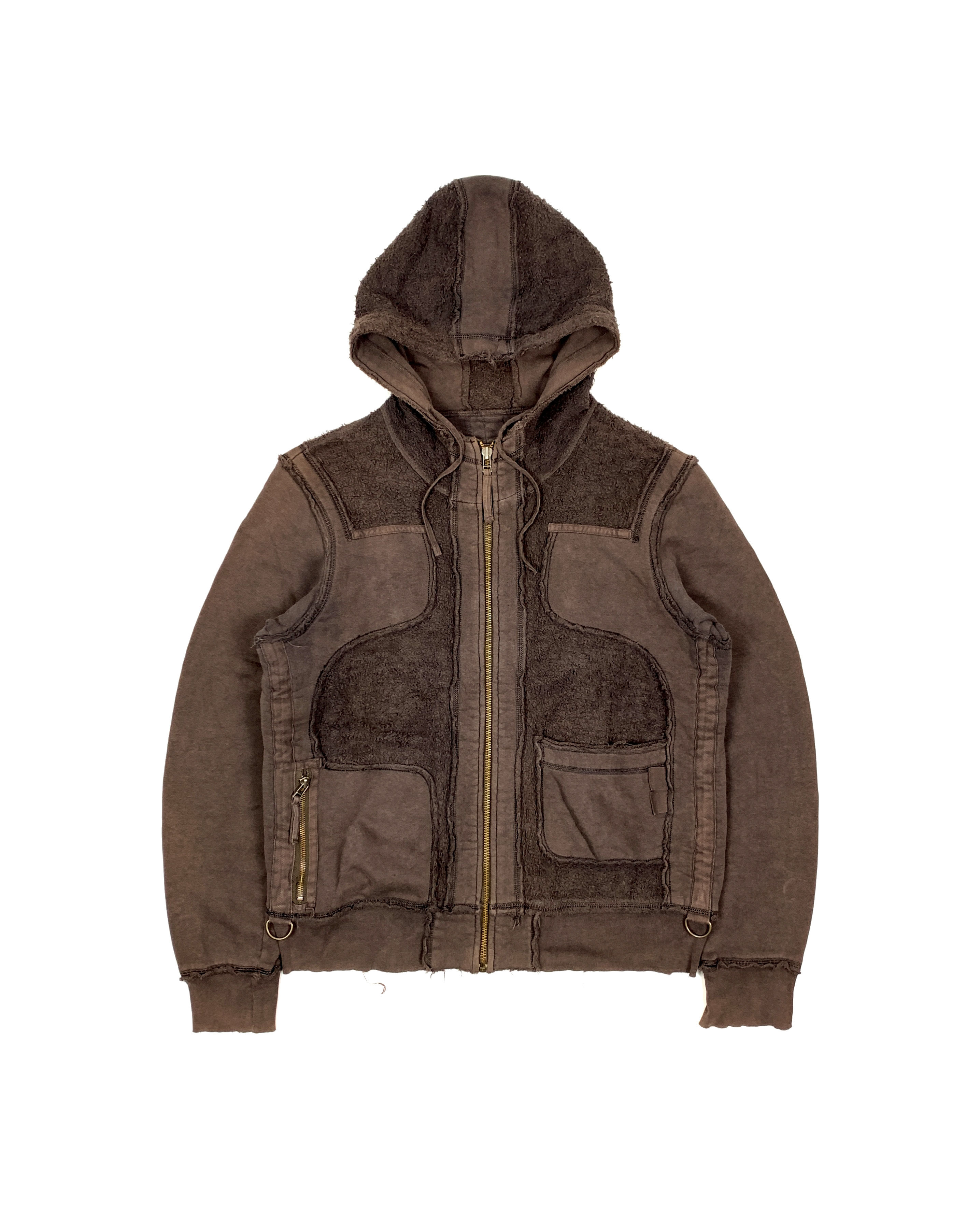 Marithe + Francois Girbaud reconstructed patchwork hoodie