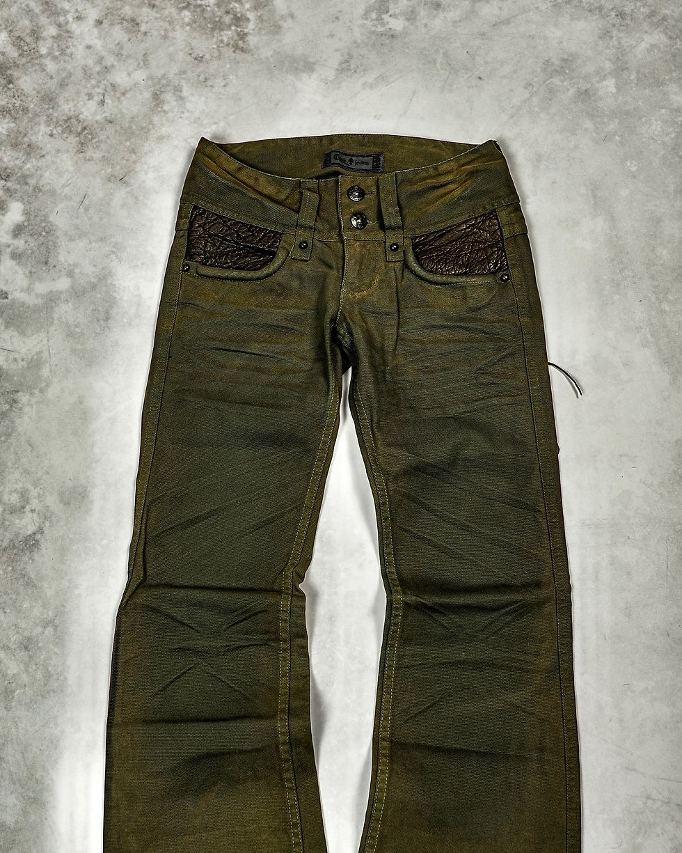 Thumbnail: COOK JEANS DETACHABLE LEATHER POCKET BOOTCUT CANVAS PANTS