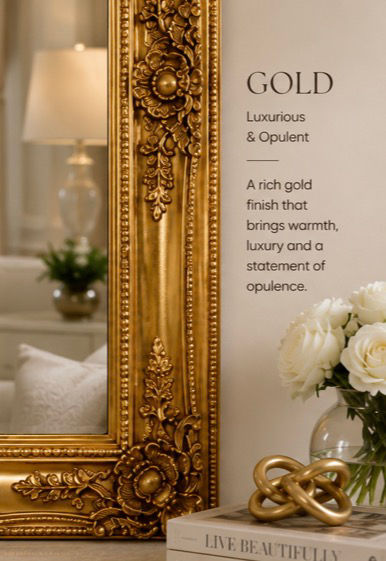Thumbnail: Antique style ornate large mirror 
