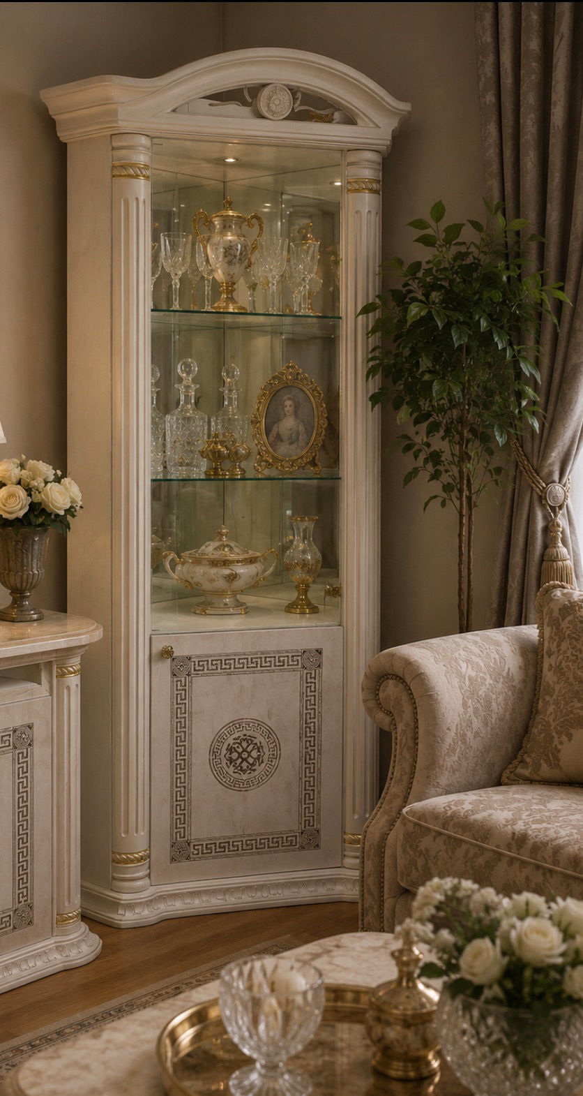 Adora corner unit cream & gold