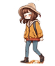 full body picture of a girl in autumn cl