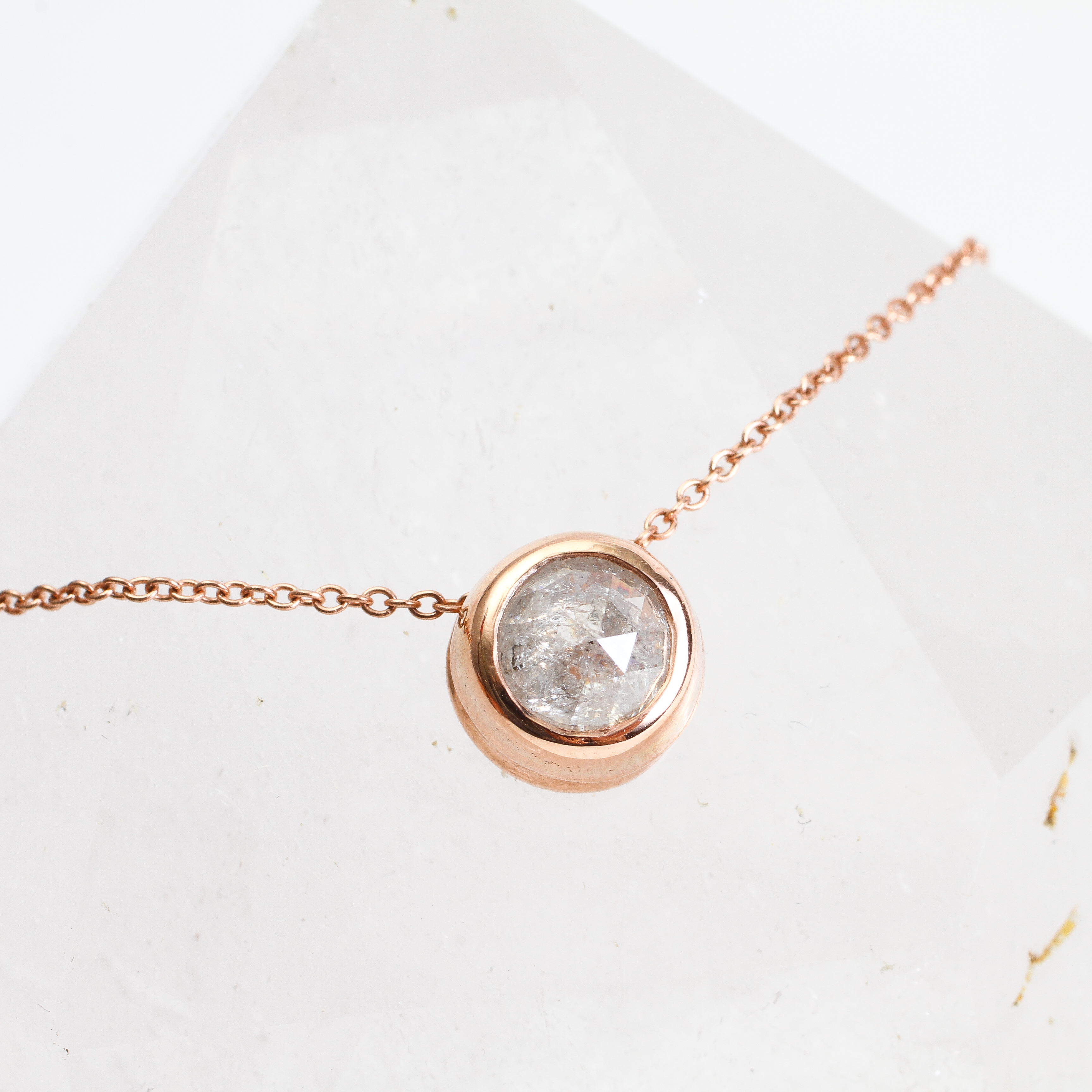 Grey Rose Cut Diamond Necklace