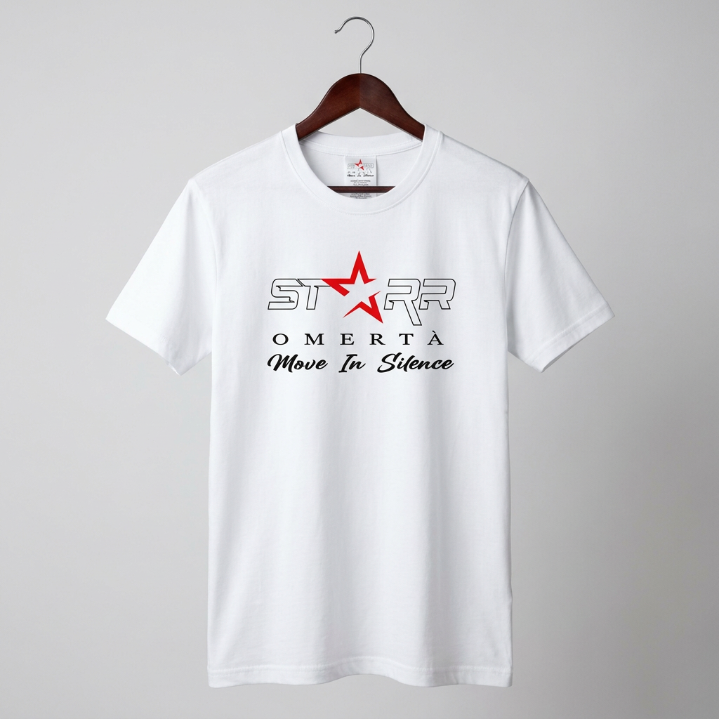 STARR OMERTA White LOGO T-SHIRT