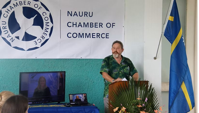 Presentation to local businesses at the Nauru Chamber of Commerce
