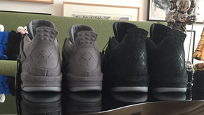 O próprio KAWS postou a foto da versão preta do seu Air Jordan 4