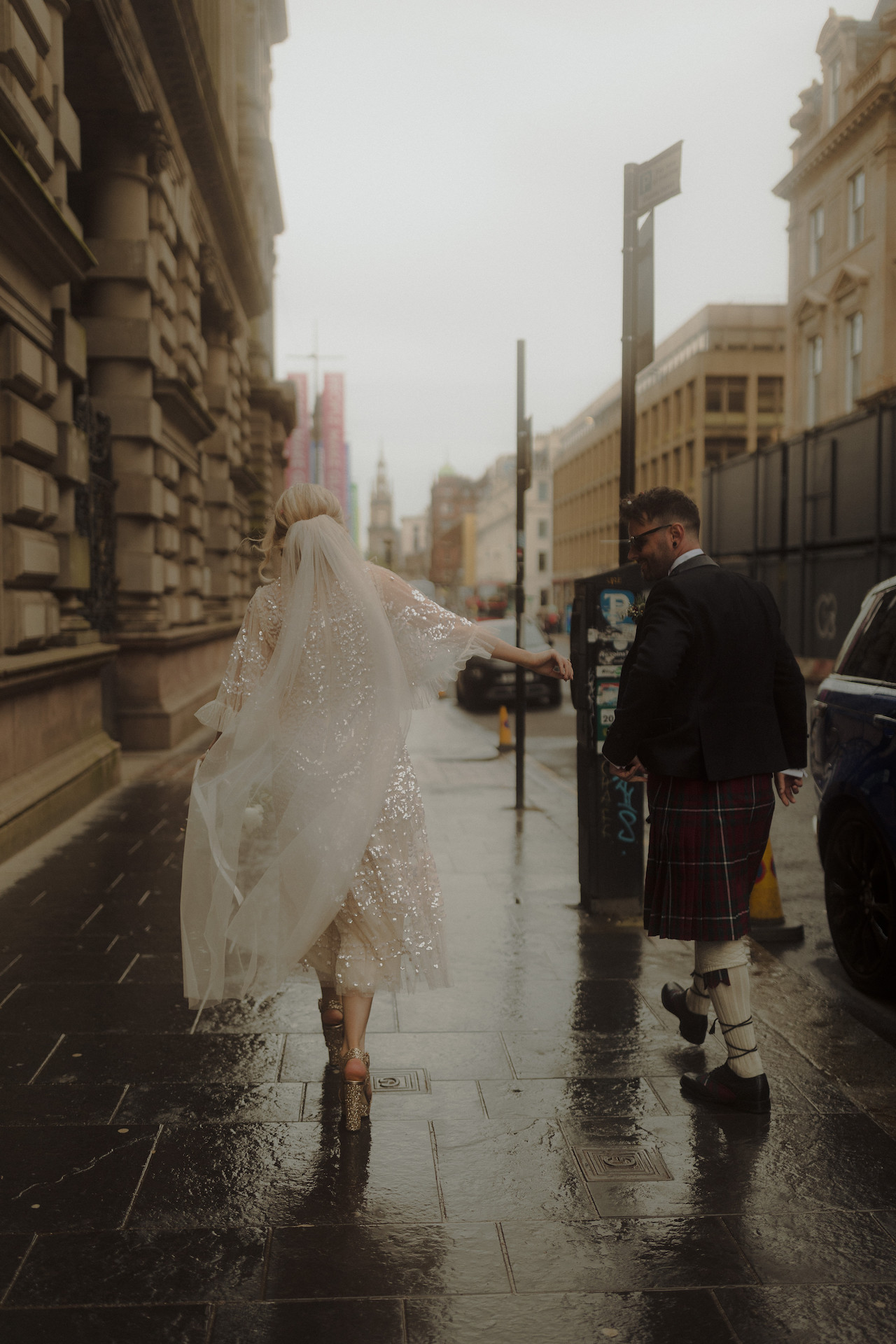 A rainy evening Glasgow Scotland