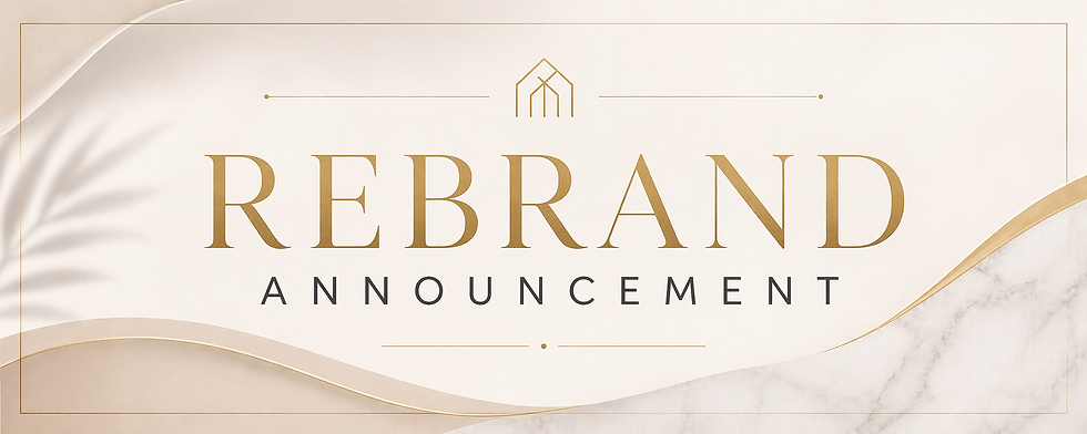 A rebranding banner for a real estate company