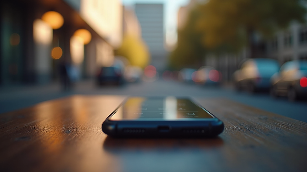 Eye-level view of a smartphone displaying a social media live session