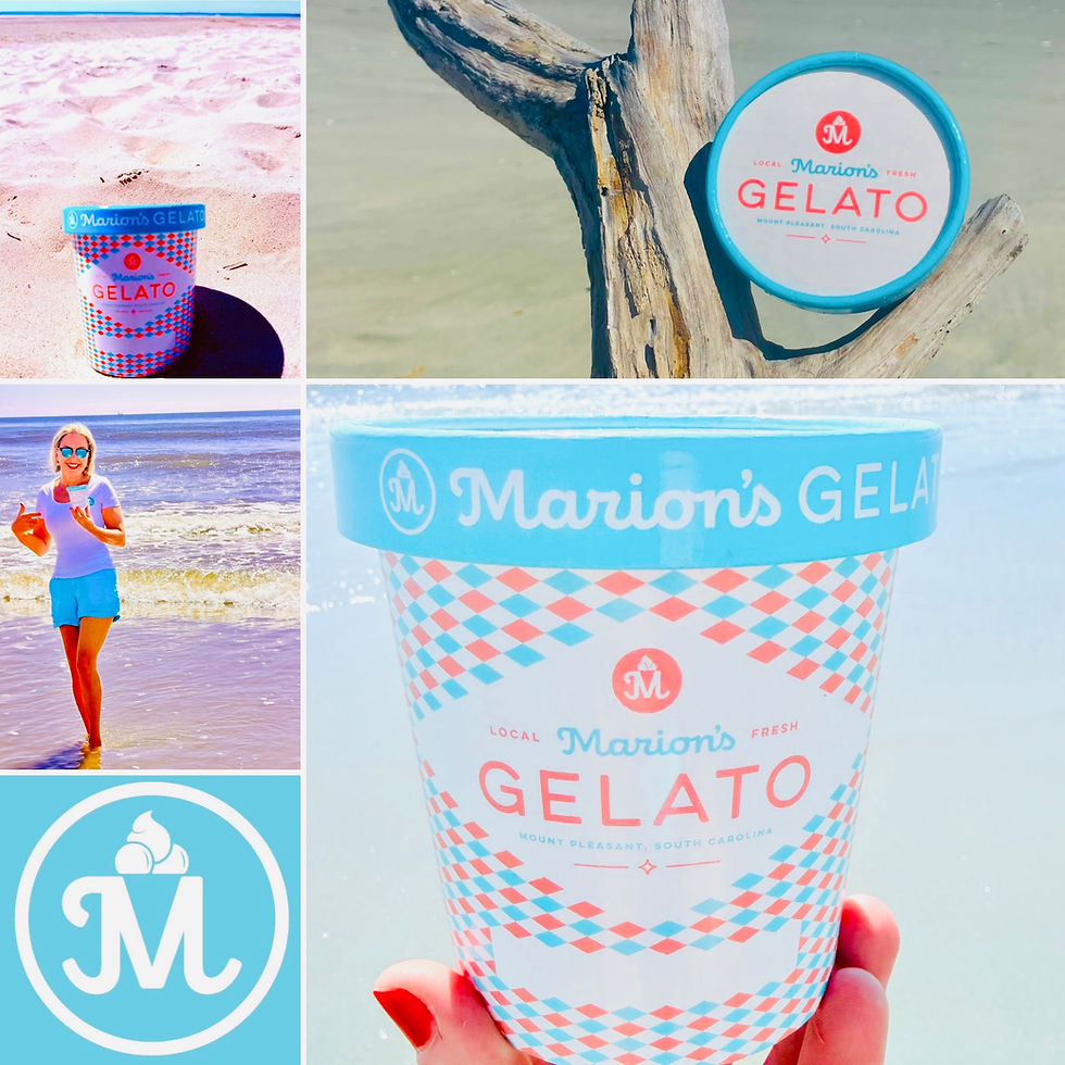 Marion’s Gelato and Roasted Awakening - The Charleston Coffee Company wanting to bring in some sunny beach vibes into this rainy day!