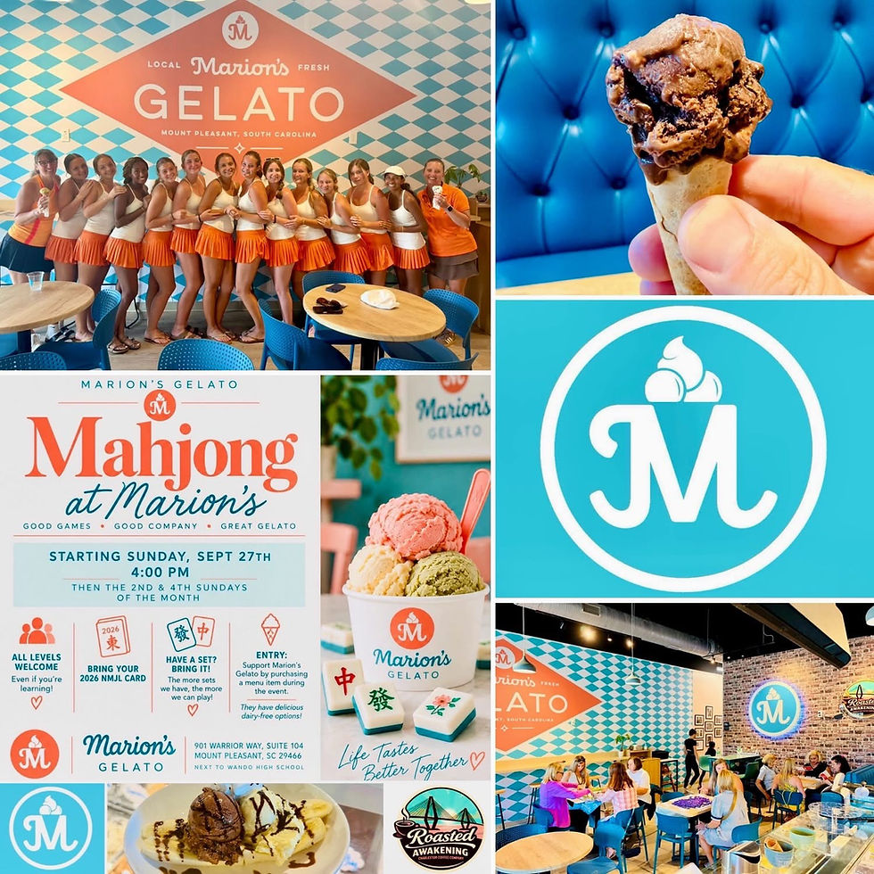 Happy Monday from Marion’s Gelato and Roasted Awakening Charleston Coffee Company 🩵!