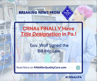 CRNA Professional Designation Bill Signed into Law