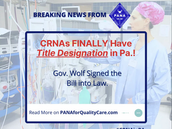 CRNA Professional Designation Bill Signed into Law