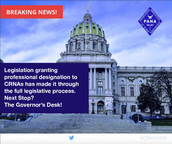 CRNA Professional Designation Measure Passes General Assembly, Sent to Governor for Enactment